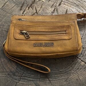 Tan Leather Wristlet